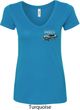 Ford 1974 Cobra Profile Pocket Print Ladies V-Neck Shirt