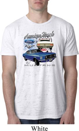 Ford American Muscle 1967 Mustang Mens Burnout Shirt