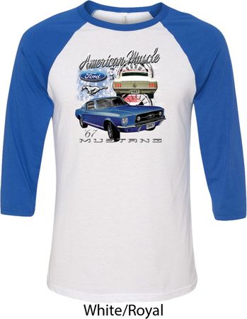 Ford American Muscle 1967 Mustang Mens Raglan Shirt