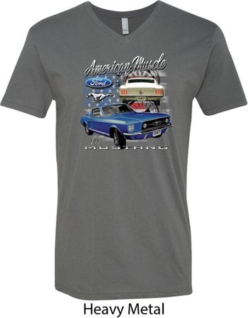 Ford American Muscle 1967 Mustang Mens V-Neck Shirt