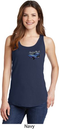 Ford American Muscle 1967 Mustang Pocket Print Ladies Tank Top