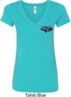 Ford American Muscle 1967 Mustang Pocket Print Ladies V-Neck Shirt