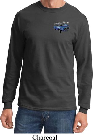 Ford American Muscle 1967 Mustang Pocket Print Long Sleeve Shirt