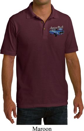 Ford American Muscle 1967 Mustang Pocket Print Mens Pique Polo Shirt