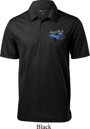 Ford American Muscle 1967 Mustang Pocket Print Mens Textured Polo