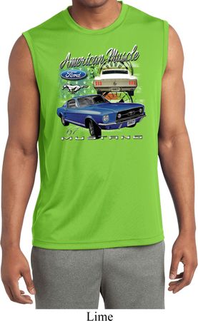 Ford American Muscle 1967 Mustang Sleeveless Mens Dry Wicking Shirt