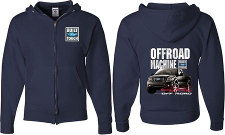 Ford F-150 Off Road Machine (Front & Back) Full Zip Hoodie