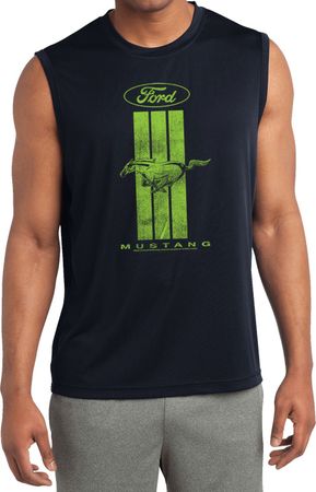 Ford Green Mustang Stripe Dry Wicking Sleeveless Shirt