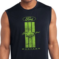 Ford Green Mustang Stripe Dry Wicking Sleeveless Shirt Ford Green Mustang Stripe Dry Wicking Sleeveless Shirt