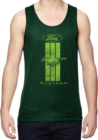 Ford Green Mustang Stripe Dry Wicking Tank Top