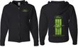Ford Green Mustang Stripe (Front & Back) Full Zip Hoodie
