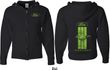 Ford Green Mustang Stripe (Front & Back) Full Zip Hoodie