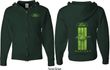 Ford Green Mustang Stripe (Front & Back) Full Zip Hoodie