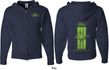 Ford Green Mustang Stripe (Front & Back) Full Zip Hoodie