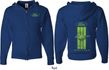 Ford Green Mustang Stripe (Front & Back) Full Zip Hoodie