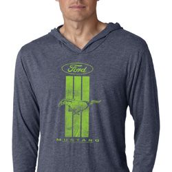 Ford Green Mustang Stripe Lightweight Hoodie Tee Ford Green Mustang Stripe Lightweight Hoodie Tee