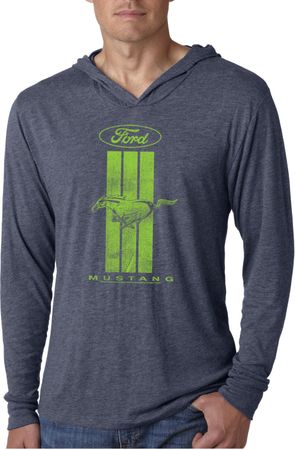 Ford Green Mustang Stripe Lightweight Hoodie Tee