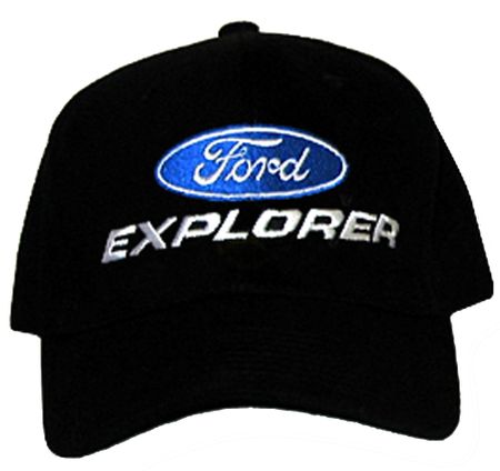 Ford Hat - Explorer Fine Embroidered Adjustable Black Cap