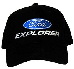 Ford Hat - Explorer Fine Embroidered Adjustable Black Cap