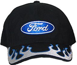 Ford Logo Hat - Flaming Embroidered Adjustable Cap