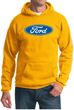 Ford Logo Hoodie Hooded Sweatshirt - Oval Emblem Adult Gold Hoody