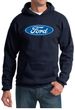 Ford Logo Hoodie Hooded Sweatshirt - Oval Emblem Adult Navy Hoody
