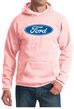 Ford Logo Hoodie Hooded Sweatshirt - Oval Emblem Adult Pink Hoody
