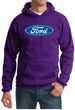 Ford Logo Hoodie Hooded Sweatshirt - Oval Emblem Adult Purple Hoody
