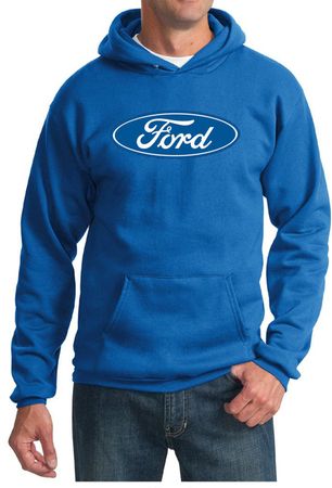 Ford Logo Hoodie Hooded Sweatshirt - Oval Emblem Adult Royal Hoody