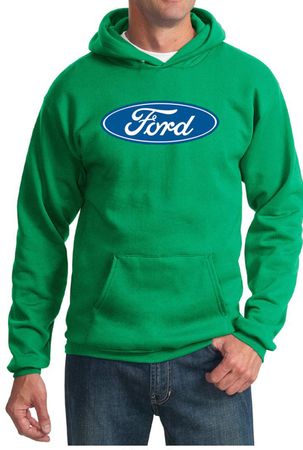 Ford Logo Hoodie Hooded Sweatshirt - Oval Emblem Kelly Green Hoody