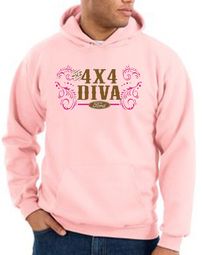 Ford Logo Hoodie Sweatshirt - 4x4 Diva Classic Car Adult Pink Hoody