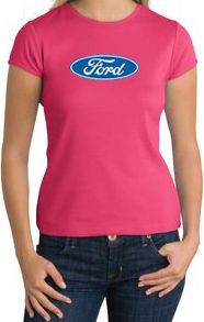 Ford Logo Juniors T-Shirts - Oval Emblem Juniors Tee Shirts
