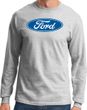 Ford Logo Long Sleeve Shirt - Oval Emblem Adult Ash T-Shirt