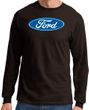 Ford Logo Long Sleeve Shirt - Oval Emblem Adult Brown T-Shirt