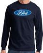 Ford Logo Long Sleeve Shirt - Oval Emblem Adult Navy T-Shirt