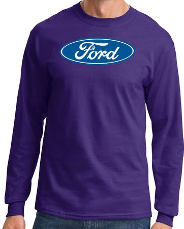 Ford Logo Long Sleeve Shirt - Oval Emblem Adult Purple T-Shirt