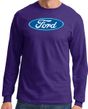 Ford Logo Long Sleeve Shirt - Oval Emblem Adult Purple T-Shirt