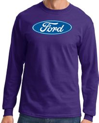 Ford Logo Long Sleeve Shirt - Oval Emblem Adult Purple T-Shirt