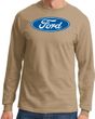 Ford Logo Long Sleeve Shirt - Oval Emblem Adult Sand T-Shirt