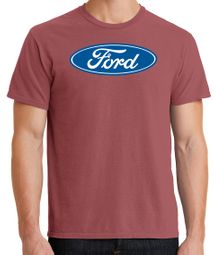 Mens Ford Logo Pigment Dyed T-Shirt - Red Rock Mens Ford Logo Pigment Dyed T-Shirt - Red Rock