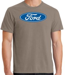 Mens Ford Logo Pigment Dyed T-Shirt - Taupe Color Mens Ford Logo Pigment Dyed T-Shirt - Taupe Color