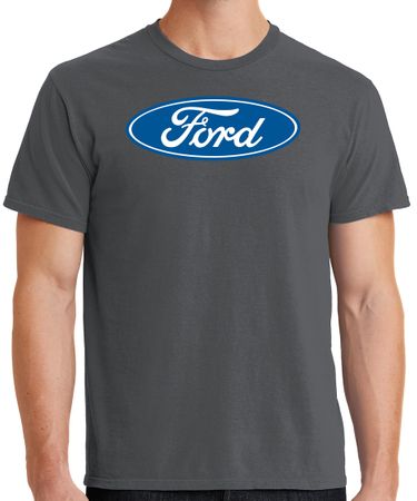 Mens Ford Logo Pigment Dyed T-Shirt - Coal Color