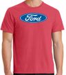 Mens Ford Logo Pigment Dyed T-Shirt - Poppy Red