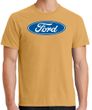 Mens Ford Logo Pigment Dyed T-Shirt - Dijon Color