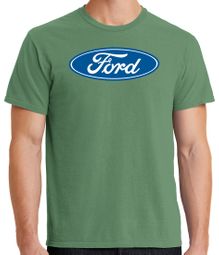 Mens Ford Logo Pigment Dyed T-Shirt - Safari Green Mens Ford Logo Pigment Dyed T-Shirt - Safari Green