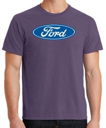 Mens Ford Logo Pigment Dyed T-Shirt - Vintage Plum Mens Ford Logo Pigment Dyed T-Shirt - Vintage Plum