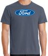 Mens Ford Logo Pigment Dyed T-Shirt - Denim Blue