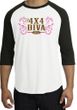 Ford Logo Raglan Shirt - 4x4 Diva Classic Car White/Black T-Shirt