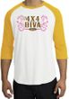 Ford Logo Raglan Shirt - 4x4 Diva Classic Car White/Gold T-Shirt