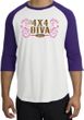 Ford Logo Raglan Shirt - 4x4 Diva Classic Car White/Purple T-Shirt